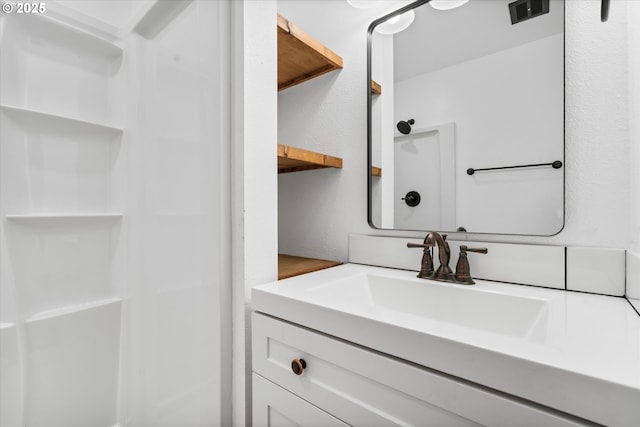 1200 NE Territorial Rd Unit 73, Canby, OR 97013 - bathroom with a shower, vanity, and a textured wall