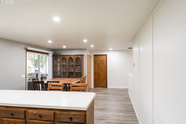 kitchen featuring light wood-type flooring