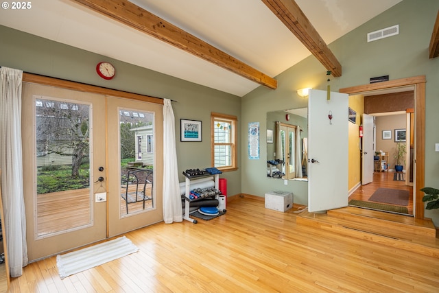 1034 Lawrence St, Eugene, OR 97401 - foyer featuring french doors and hardwood / wood-style flooring