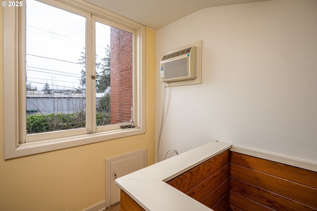 1034 Lawrence St, Eugene, OR 97401 - bathroom with a wall unit AC and lofted ceiling