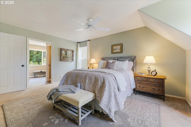 14940 SW Michael Ct, Sherwood, OR 97140 - bedroom featuring carpet floors, a ceiling fan, lofted ceiling, and baseboards
