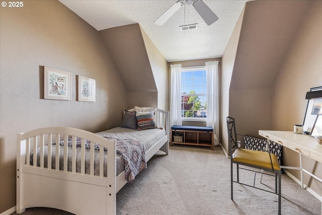 14940 SW Michael Ct, Sherwood, OR 97140 - carpeted bedroom featuring lofted ceiling, a ceiling fan, a textured ceiling, and baseboards