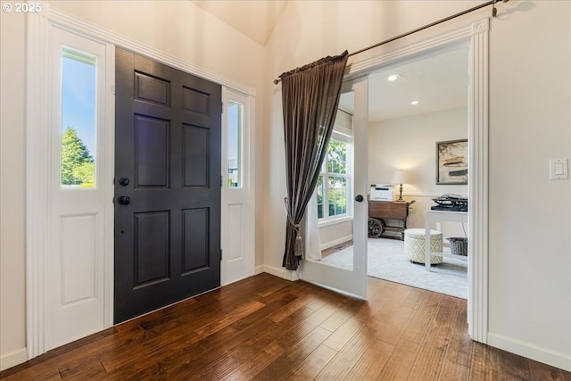 14940 SW Michael Ct, Sherwood, OR 97140 - entrance foyer with dark wood-type flooring and baseboards