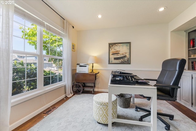 14940 SW Michael Ct, Sherwood, OR 97140 - office featuring plenty of natural light, wood finished floors, recessed lighting, and baseboards