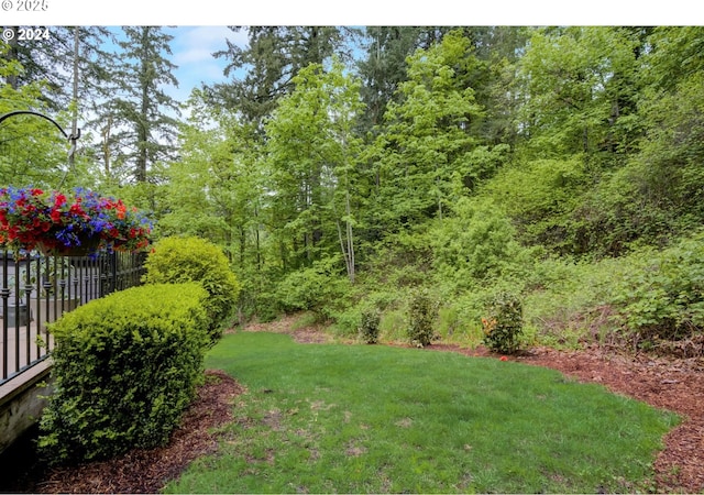 view of yard featuring fence