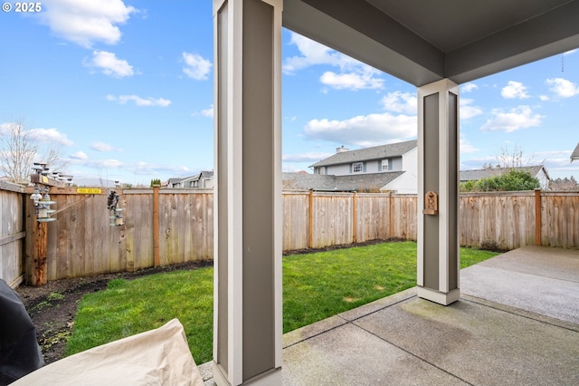 view of patio with a fenced backyard