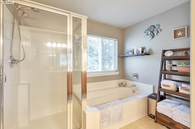 12130 SW Kelly Ln, Tigard, OR 97223 - full bath with a stall shower, a garden tub, and tile patterned flooring