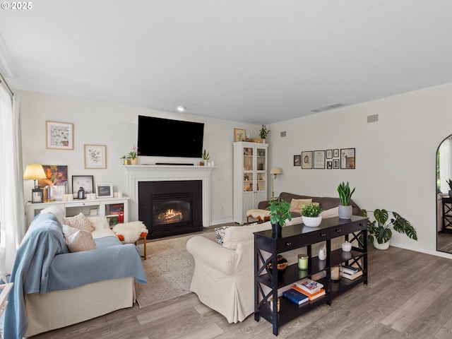 17717 NE 26th St, Vancouver, WA 98684 - living room with wood finished floors and a fireplace with flush hearth
