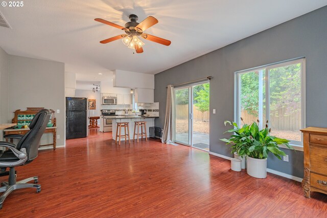 17474 SW Sarala St, Beaverton, OR 97007 - office featuring wood finished floors, a ceiling fan, and baseboards