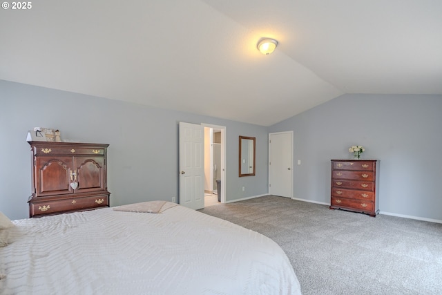 17474 SW Sarala St, Beaverton, OR 97007 - bedroom featuring vaulted ceiling, light carpet, and baseboards
