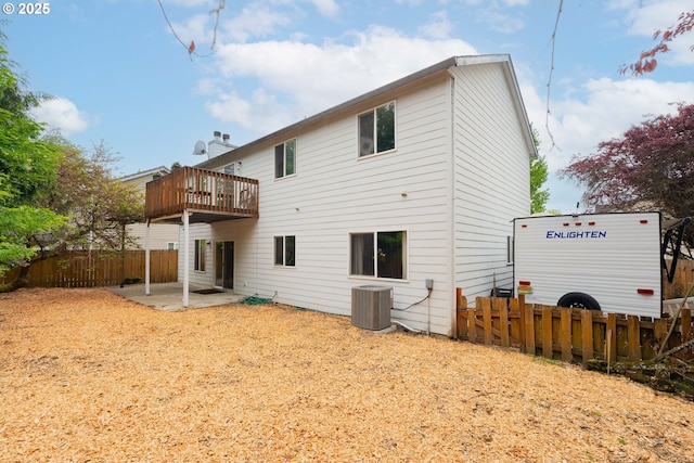 17474 SW Sarala St, Beaverton, OR 97007 - back of property featuring central air condition unit, fence, and a patio area