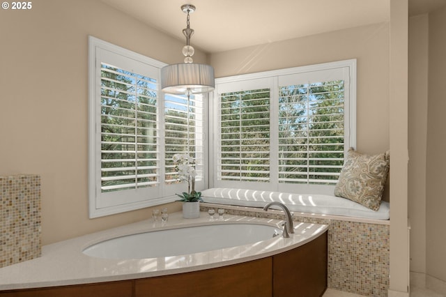 full bathroom featuring a garden tub