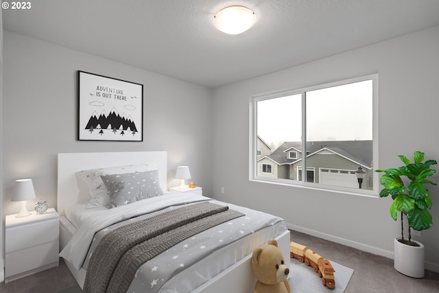 bedroom with carpet floors