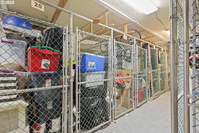 view of storage area