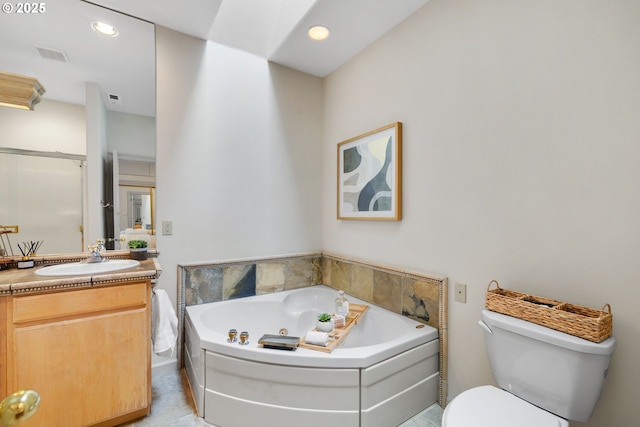 690 N Shepherd Rd, Washougal, WA 98671 - full bath with vanity, toilet, a jetted tub, and a shower