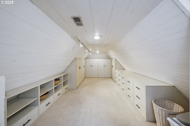 3622 NE Hassalo St, Portland, OR 97232 - additional living space featuring vaulted ceiling, light colored carpet, and wood ceiling