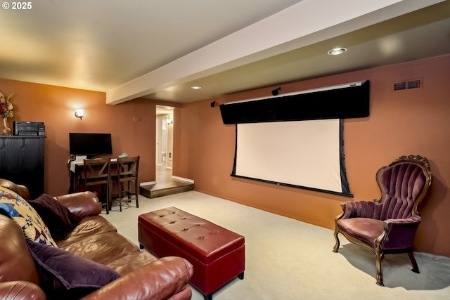 3622 NE Hassalo St, Portland, OR 97232 - carpeted home theater with recessed lighting