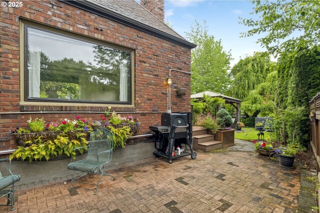 3622 NE Hassalo St, Portland, OR 97232 - view of patio / terrace with a grill and a gazebo