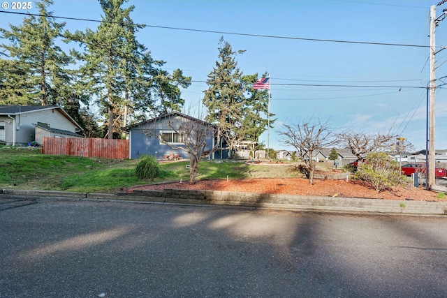 view of front of home with a front yard