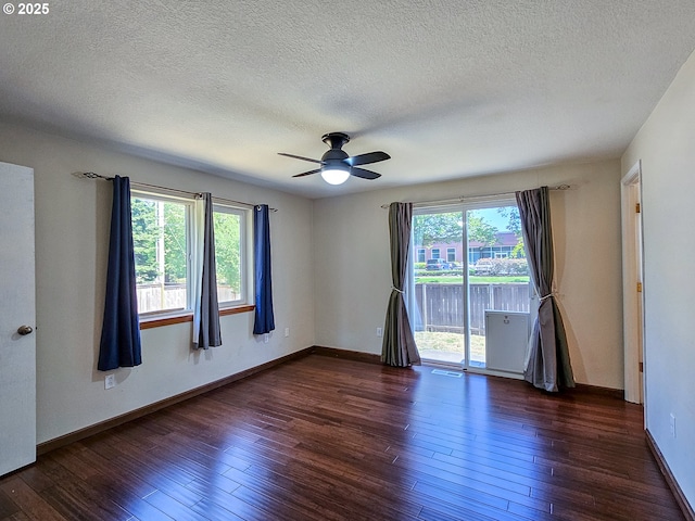 1684 NE 87th Ave, Hillsboro, OR 97006 - empty room with hardwood / wood-style floors, healthy amount of natural light, a ceiling fan, and a textured ceiling