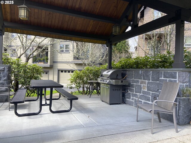 619 SW Foresta Ter, Portland, OR 97225 - view of patio with area for grilling and a gazebo