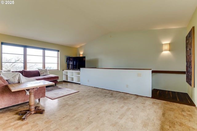 85789 Allbritain Ln, Eugene, OR 97405 - living room featuring lofted ceiling and wood finished floors