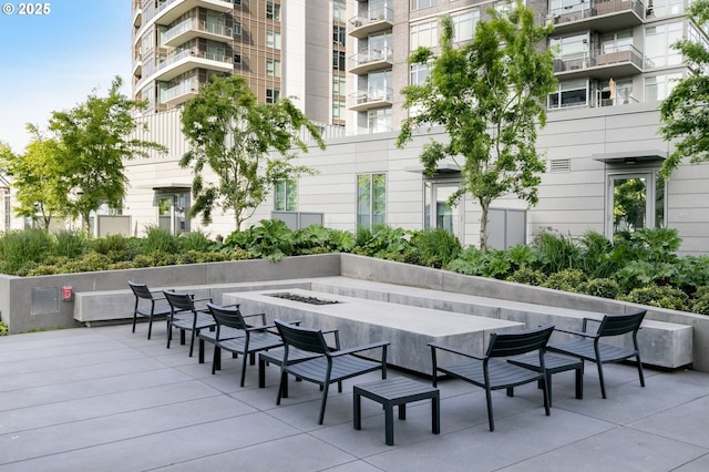 view of community featuring a patio area