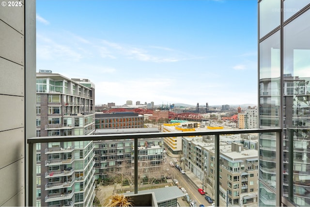 balcony with a city view