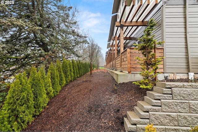 view of yard with fence