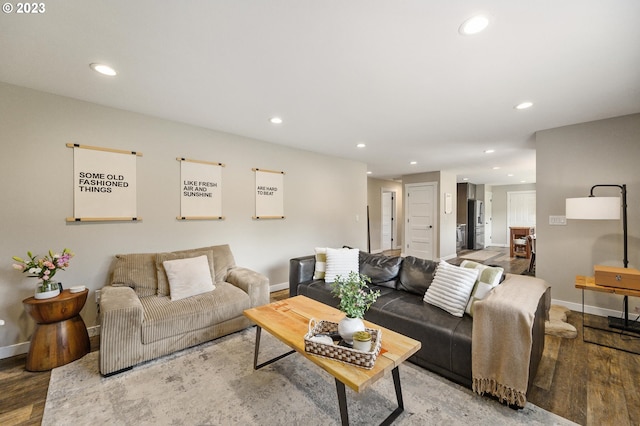 15915 SE Harold Ave, Milwaukie, OR 97267 - living room featuring wood finished floors, recessed lighting, and baseboards