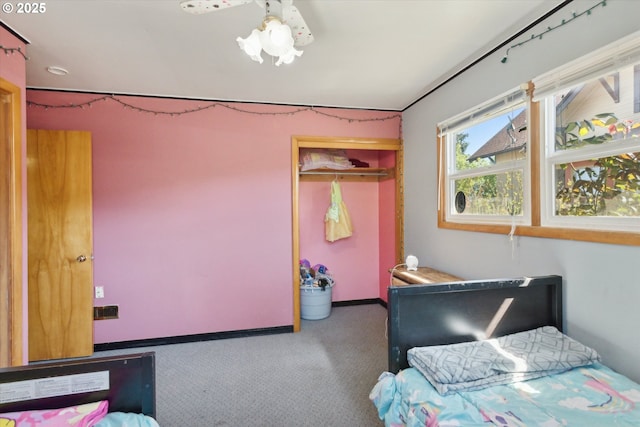 208 E 3rd St, Molalla, OR 97038 - bedroom with carpet floors, a closet, and baseboards