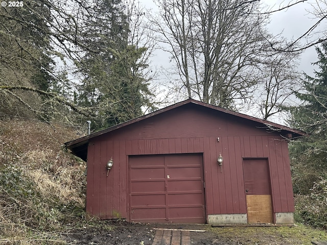 view of garage