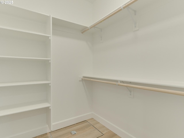 spacious closet featuring light wood-type flooring