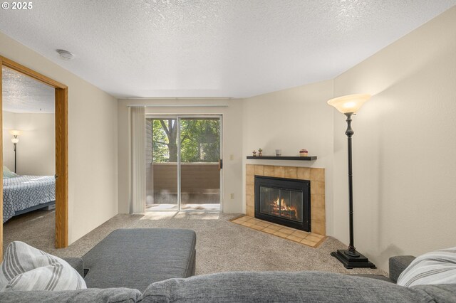6160 SW Alice Ln Unit 203B, Beaverton, OR 97008 - carpeted living room with a baseboard heating unit and a textured ceiling