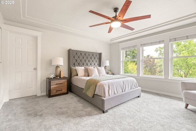 10540 SW Lancaster Rd, Portland, OR 97219 - carpeted bedroom with multiple windows, baseboards, and a raised ceiling