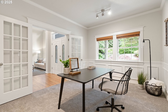 10540 SW Lancaster Rd, Portland, OR 97219 - carpeted office with crown molding and wainscoting