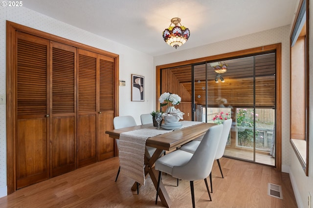 10315 SW 28th Ave, Portland, OR 97219 - dining room featuring wallpapered walls and light wood finished floors