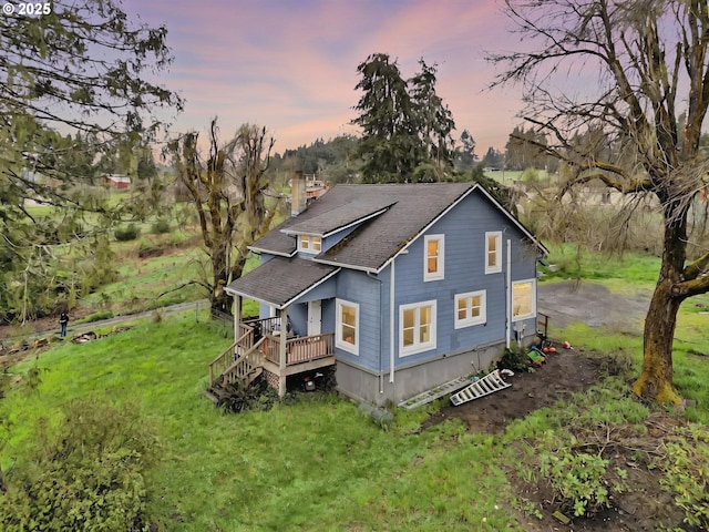 80388 Territorial Hwy, Eugene, OR 97405 - back of house with a yard and a shingled roof