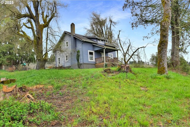 80388 Territorial Hwy, Eugene, OR 97405 - view of yard with a wooden deck