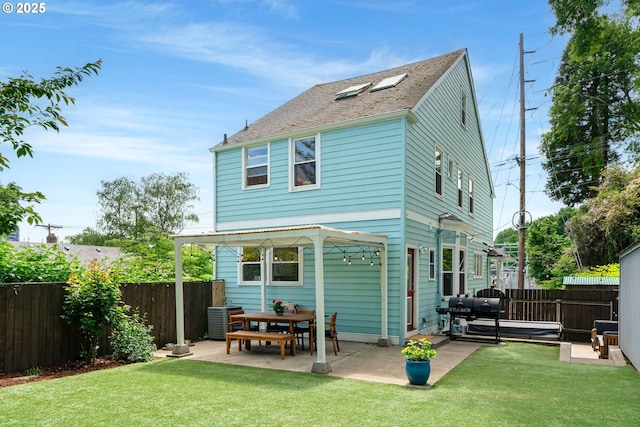 17 S Curry St, Portland, OR 97239 - rear view of property featuring a patio and central AC unit