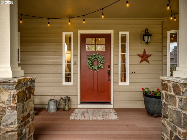29643 SW Young Way, Wilsonville, OR 97070 - doorway to property featuring a porch