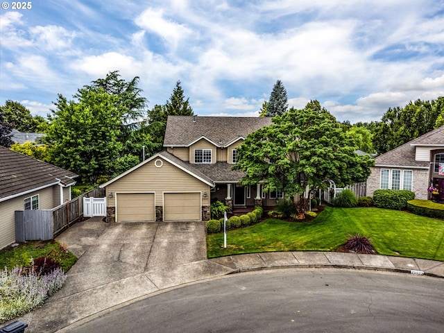 29643 SW Young Way, Wilsonville, OR 97070 - view of front of property with driveway, a garage, a gate, and roof with shingles