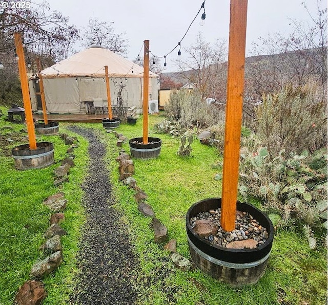 view of grassy yard featuring a gazebo