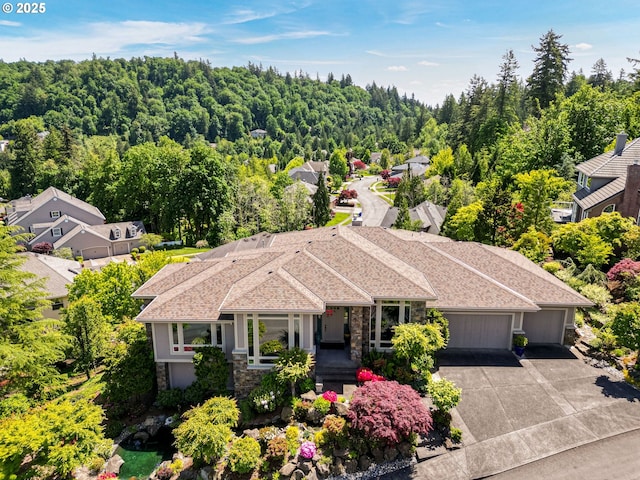 50 SE Avondale Ct, Gresham, OR 97080 - aerial view of property and surrounding area with a heavily wooded area