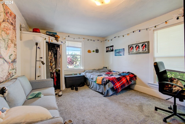 view of carpeted bedroom