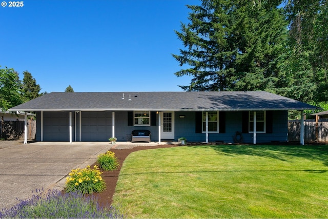 18344 Terry Ave, Lake Oswego, OR 97035 - single story home with an attached garage, driveway, roof with shingles, and covered porch