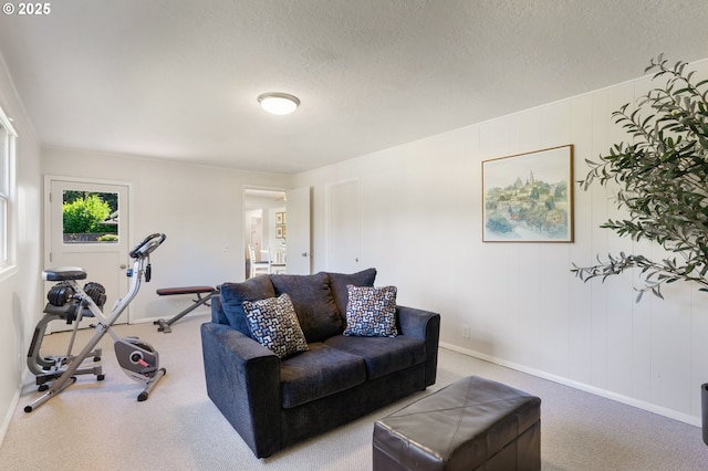 18344 Terry Ave, Lake Oswego, OR 97035 - carpeted living area with baseboards and a textured ceiling