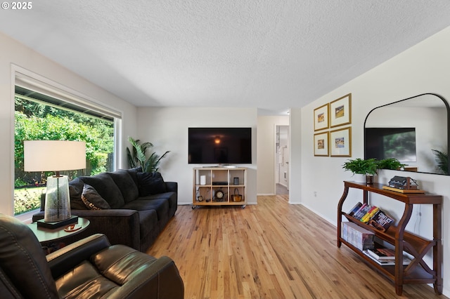 18344 Terry Ave, Lake Oswego, OR 97035 - living area featuring a textured ceiling, light wood-style flooring, and baseboards