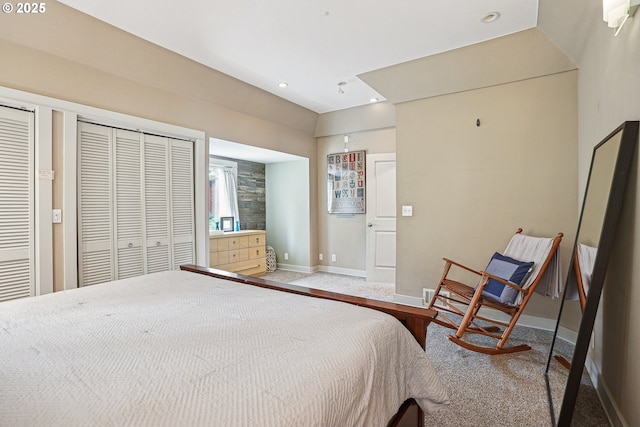 bedroom with recessed lighting and baseboards