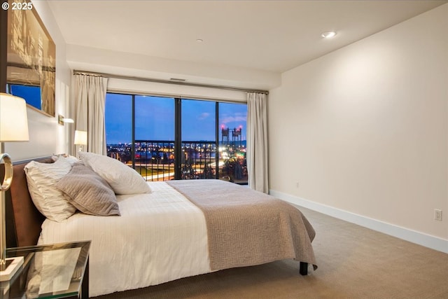 view of carpeted bedroom